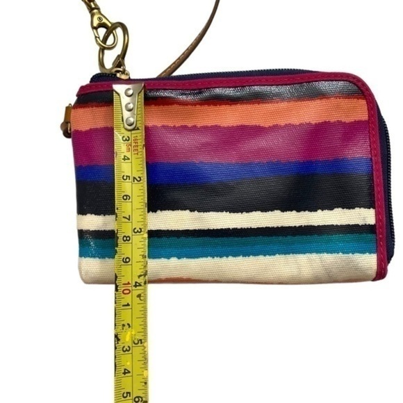 Fossil striped multicolor wristlet